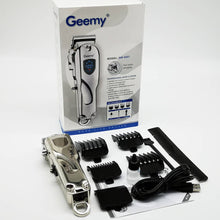 Cargar imagen en el visor de la galería, Maquina Peluquera Inalámbrica Profesional Geemy GM 6567 Plateada