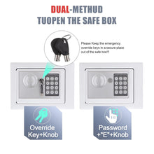 Cargar imagen en el visor de la galería, Caja Fuerte De Seguridad 23x18cm Código Digital Con Llave Blanca
