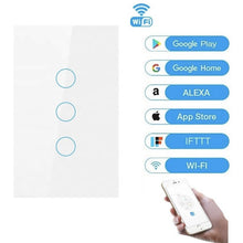 Cargar imagen en el visor de la galería, Switch Inteligente Wifi Google Home Y Alexa 3 Botones Blanco
