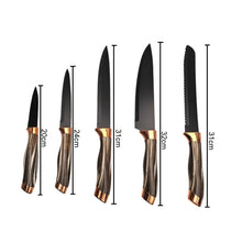 Cargar imagen en el visor de la galería, Set Cuchillos Ceramico 9 Piezas + Base Giratoria Veteado

