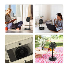 Cargar imagen en el visor de la galería, Ventilador Retráctil PX-20321 Recargable 180° 4 Velocidades Negro
