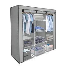 Cargar imagen en el visor de la galería, Closet Organizador Con Forro Zapatero Perchero Gris 88130
