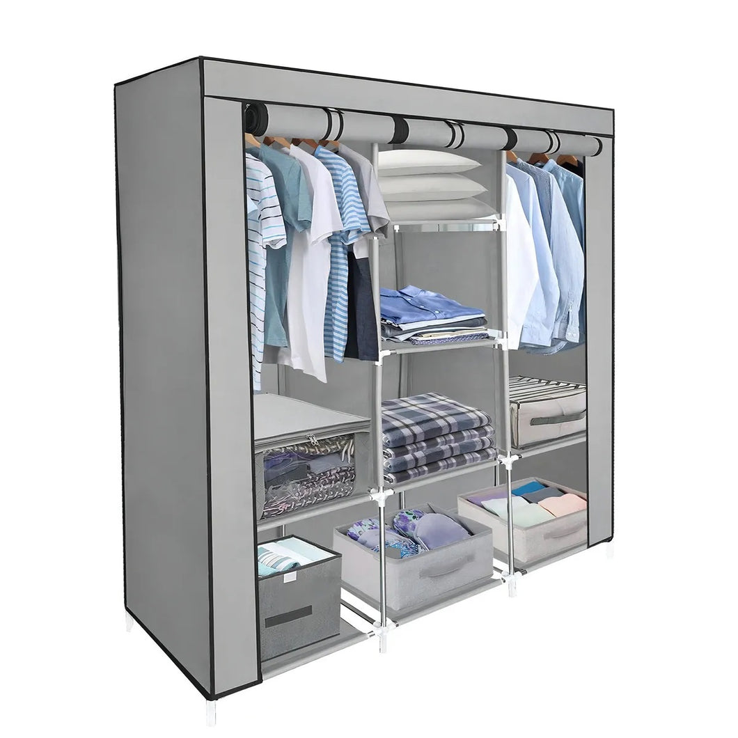 Closet Organizador Con Forro Zapatero Perchero Gris 88130