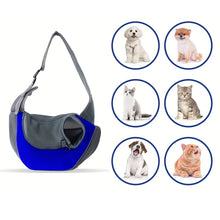 Cargar imagen en el visor de la galería, Bolso Transportador Portátil Mascotas Perro Gato Ajustable Azul

