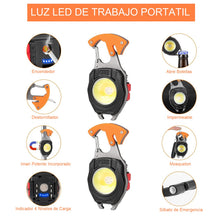 Cargar imagen en el visor de la galería, Linterna Led Llavero Multiusos 10 En 1 Herramienta Camping W5147
