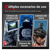 Cargar imagen en el visor de la galería, Camara Deportiva 4K Ultra HD Wifi Resistente Al Agua Blanco
