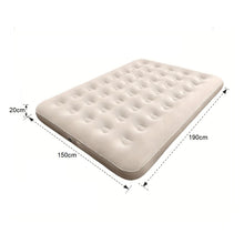 Cargar imagen en el visor de la galería, Colchón Inflable Doble Camping + Inflador Manual 190 x 150 x20cm 300 Kg Beige
