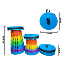 Cargar imagen en el visor de la galería, Silla Taburete Tipo Telescopio Retráctil Portátil DZ-7 Azul
