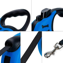 Cargar imagen en el visor de la galería, Correa Retráctil Mascotas Azul 5M Con Botón de Freno y Bloqueo SJ-188
