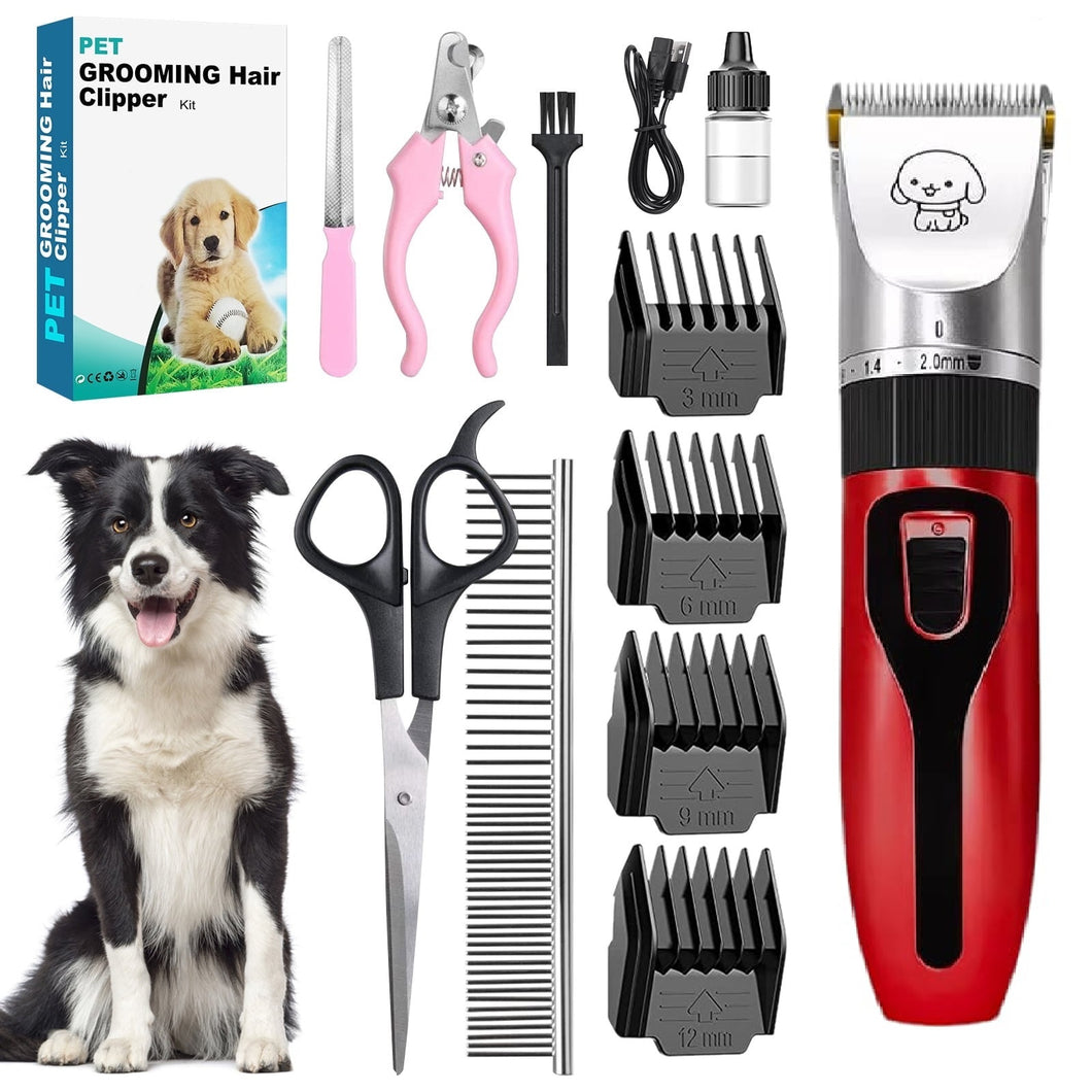 Maquina Pet Grooming Profesional Inalambrico Rojo