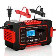 Cargar imagen en el visor de la galería, Cargador Batería Carro / Moto Carga Lenta 12V 6A Pantalla LCD Detención Inteligente
