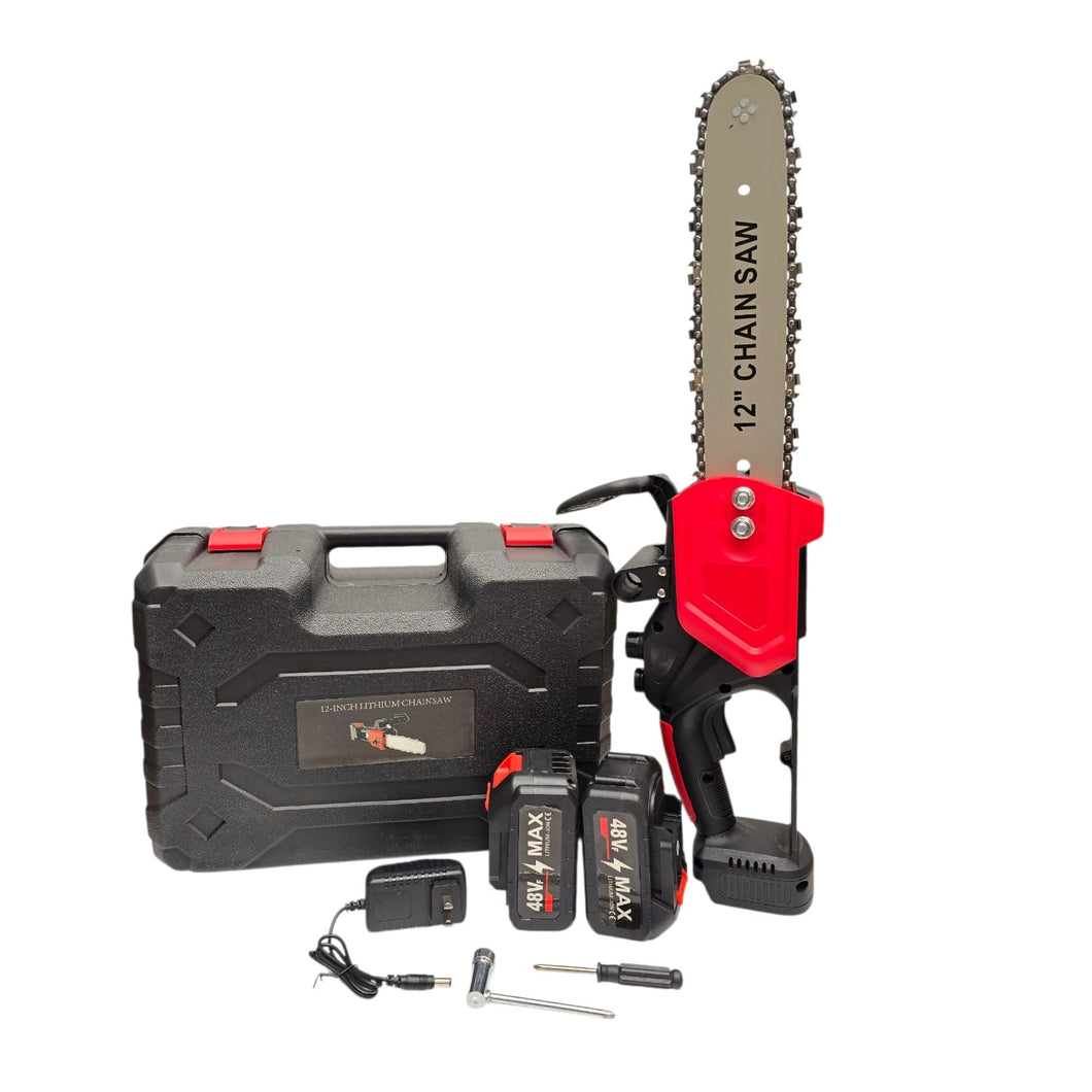 Motosierra Eléctrica 12 Pulgadas 2 Baterías Recargable 48W