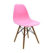 Cargar imagen en el visor de la galería, Silla Plastica Elegante Rosada Patas De Madera
