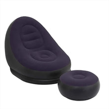 Cargar imagen en el visor de la galería, Silla Inflable Portatil Con Reposa Pies + Inflador MU-IN01 Purpura
