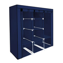Cargar imagen en el visor de la galería, Closet Organizador Con Forro Zapatero Perchero Azul 88130
