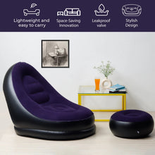 Cargar imagen en el visor de la galería, Silla Inflable Portatil Con Reposa Pies + Inflador MU-IN01 Purpura
