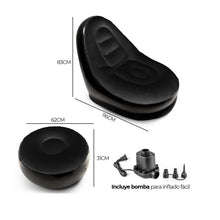 Cargar imagen en el visor de la galería, Silla Inflable Portátil Con Reposa Pies + Inflador MU-IN01 Negro
