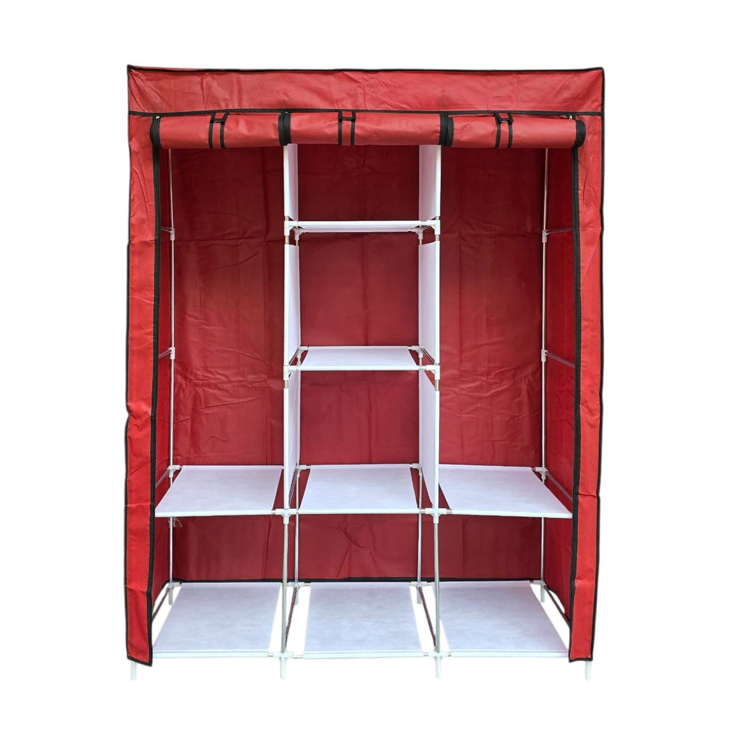 Closet Organizador Con Forro Zapatero Perchero Rojo 88130