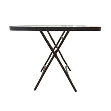 Cargar imagen en el visor de la galería, Mesa Vidrio Plegable Metálica Cuadrada 80x80 CM Alto 71 CM Blanca
