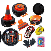 Cargar imagen en el visor de la galería, Kit Emergencia Carretera Cono Y Baliza Luz Roja 14 Piezas Portátil JYS080
