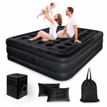 Cargar imagen en el visor de la galería, Colchón Inflable Doble 198 x 150 x 40 cm Inflador Eléctrico Inalámbrico Negro
