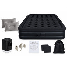 Cargar imagen en el visor de la galería, Colchón Inflable Doble 198 x 150 x 40 cm Inflador Eléctrico Inalámbrico Negro
