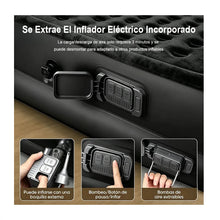 Cargar imagen en el visor de la galería, Colchón Inflable Doble 198 x 150 x 40 cm Inflador Eléctrico Inalámbrico Negro
