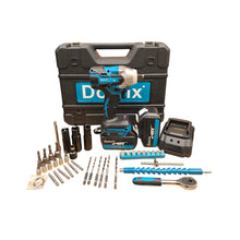 Cargar imagen en el visor de la galería, Kit Taladro Llave De Impacto 43 PCS Doble Batería Inalambrico DOT- 1300T
