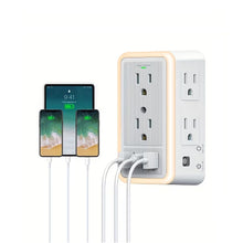 Cargar imagen en el visor de la galería, Enchufe Multitoma 9 en 1 Puertos USB Luz Nocturna LED 0281
