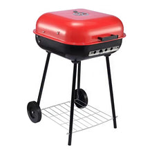 Cargar imagen en el visor de la galería, Asador Parrilla A Carbón Con Tapa Y Ruedas Portátil BBQ KL-041
