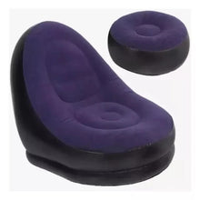 Cargar imagen en el visor de la galería, Silla Inflable Portatil Con Reposa Pies + Inflador MU-IN01 Purpura
