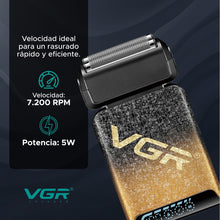 Cargar imagen en el visor de la galería, Afeitadora Shaver V-374 2,5 Horas Uso Continuo Inalámbrica Dorada
