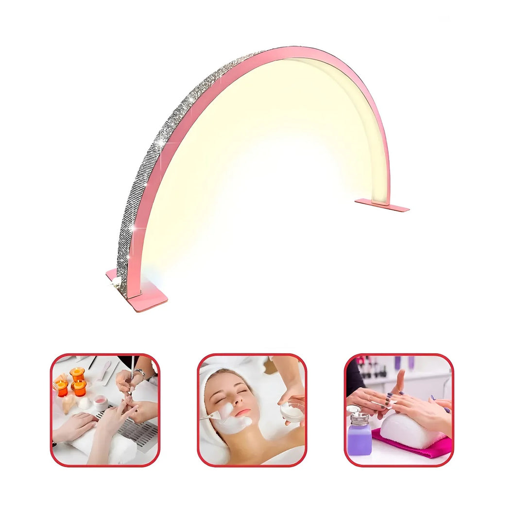 Lampara Escritorio 27X58 CM Piedras Media Luna Luz Ajustable HQ-55X Rosada