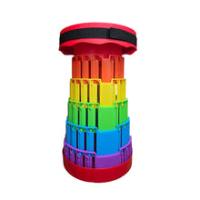 Cargar imagen en el visor de la galería, Silla Taburete Tipo Telescopio Retráctil Portátil DZ-7 Rojo
