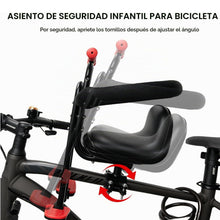 Cargar imagen en el visor de la galería, Silla Delantera Para Bicicleta Infantil Con Baranda Y Reposapiés FF-2641
