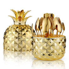 Cargar imagen en el visor de la galería, Juego De Cubiertos Estuche Piña 24 Piezas Acero Inoxidable
