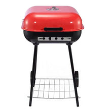 Cargar imagen en el visor de la galería, Asador Parrilla A Carbón Con Tapa Y Ruedas Portátil BBQ KL-041
