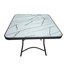 Cargar imagen en el visor de la galería, Mesa Vidrio Plegable Metálica Cuadrada 80x80 CM Alto 71 CM Blanca
