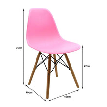 Cargar imagen en el visor de la galería, Silla Plastica Elegante Rosada Patas De Madera
