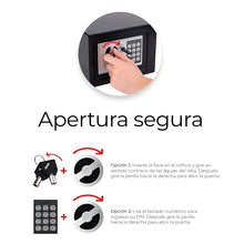Cargar imagen en el visor de la galería, Caja Fuerte De Seguridad 23x18cm Código Digital Con Llave Blanca
