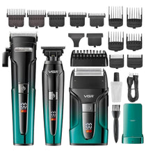 Cargar imagen en el visor de la galería, Combo Cortadora Pelo Shaver 3 En 1 Profesional V-694 Base De Carga
