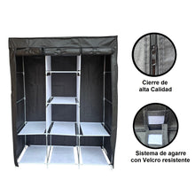 Cargar imagen en el visor de la galería, Closet Organizador Con Forro Zapatero Perchero Negro 88130
