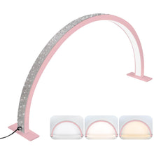 Cargar imagen en el visor de la galería, Lampara Escritorio 27X58 CM Piedras Media Luna Luz Ajustable HQ-55X Rosada
