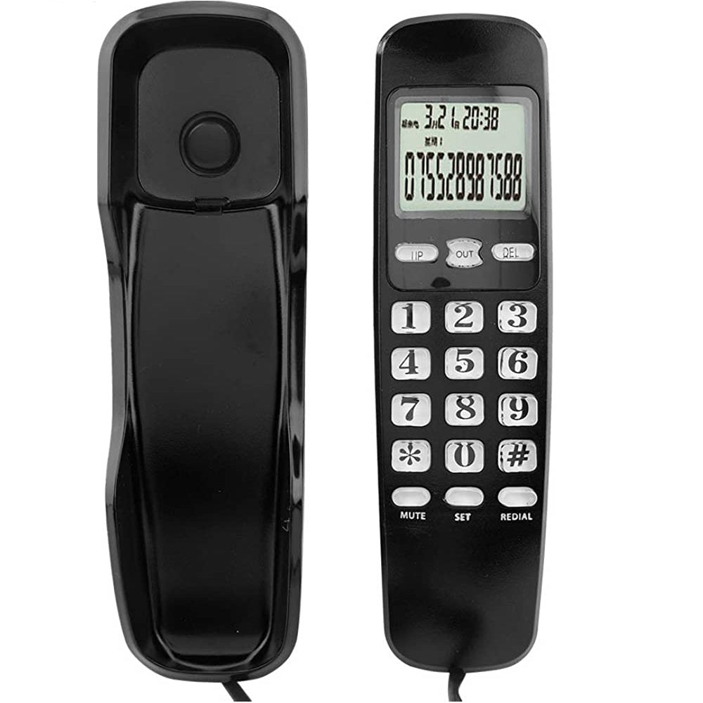 Teléfono fijo LEBOSS B369 con identificador de llamadas-Negro