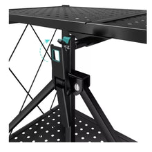 Cargar imagen en el visor de la galería, Estante Metálico Plegable Ruedas 150x65x34 Negro MU-OR4
