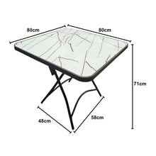 Cargar imagen en el visor de la galería, Mesa Vidrio Plegable Metálica Cuadrada 80x80 CM Alto 71 CM Blanca
