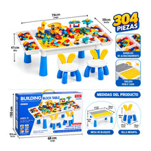 Cargar imagen en el visor de la galería, Mesa Didáctica Con 304 Bloques Arma todo Para Niños + 2 Sillas UG304
