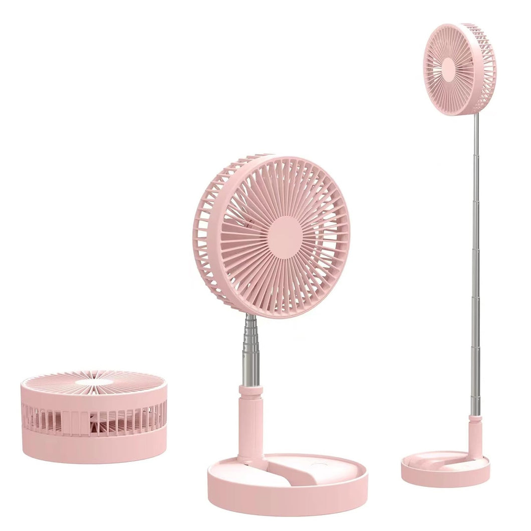 Ventilador Retráctil Recargable 180° 4 Velocidades PX-20321 Rosa