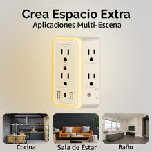 Cargar imagen en el visor de la galería, Enchufe Multitoma 9 en 1 Puertos USB Luz Nocturna LED 0281
