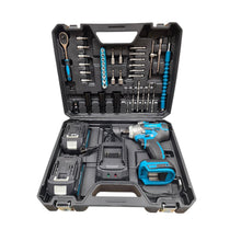 Cargar imagen en el visor de la galería, Kit Taladro Llave De Impacto 43 PCS Doble Batería Inalambrico DOT- 1300T
